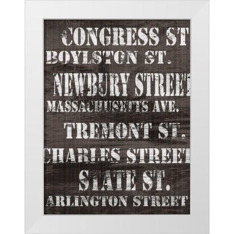 Streets of Boston I White Modern Wood Framed Art Print by James, Andrea