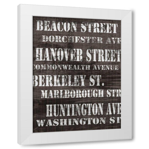 Streets of Boston II White Modern Wood Framed Art Print by James, Andrea