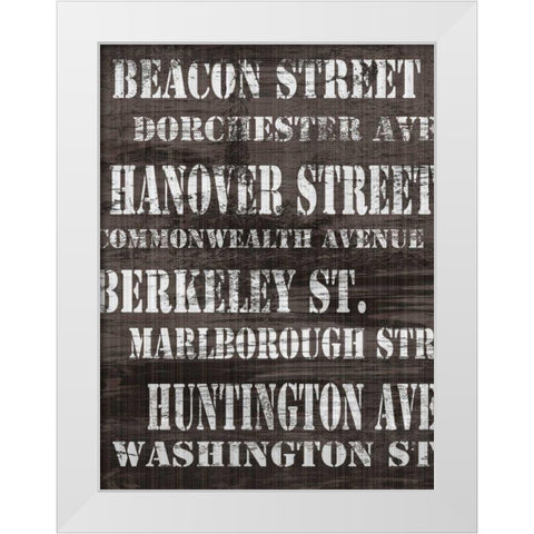 Streets of Boston II White Modern Wood Framed Art Print by James, Andrea
