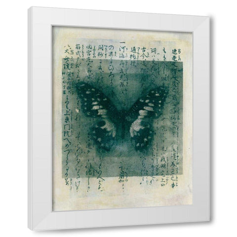 Butterfly Calligraphy I White Modern Wood Framed Art Print by Ray, Elena