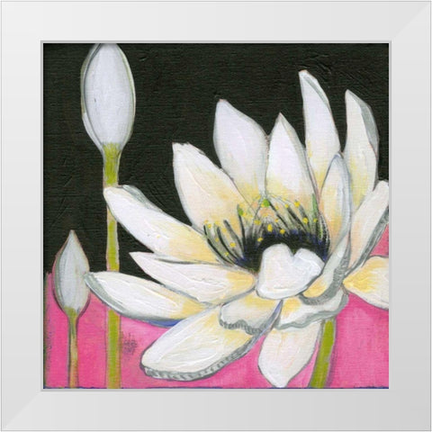 Bliss Lotus III White Modern Wood Framed Art Print by Fuchs, Jodi