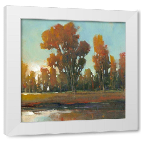 Late Afternoon Fall White Modern Wood Framed Art Print by OToole, Tim