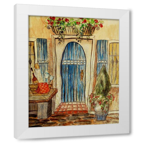 Greek CafT I White Modern Wood Framed Art Print by Harrington, Danielle