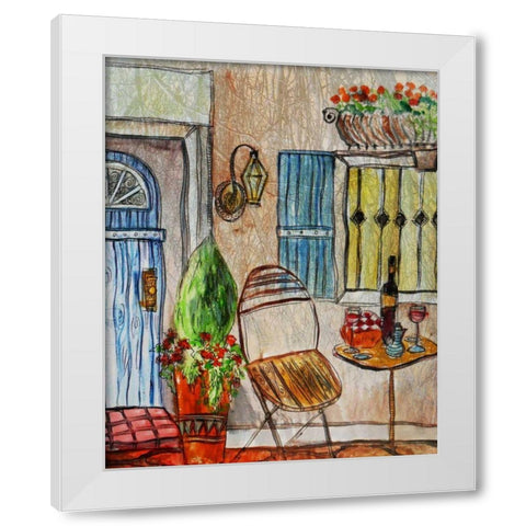 Greek CafT II White Modern Wood Framed Art Print by Harrington, Danielle