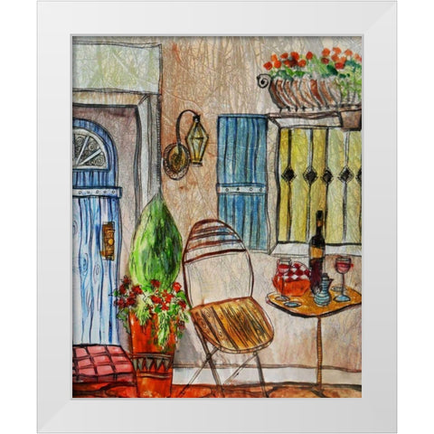 Greek CafT II White Modern Wood Framed Art Print by Harrington, Danielle