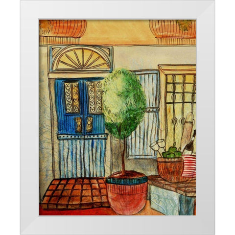 Greek CafT III White Modern Wood Framed Art Print by Harrington, Danielle