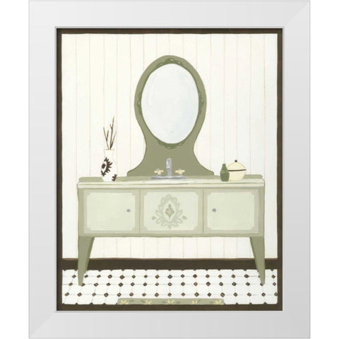 Parisian Bath IV White Modern Wood Framed Art Print by Vess, June Erica