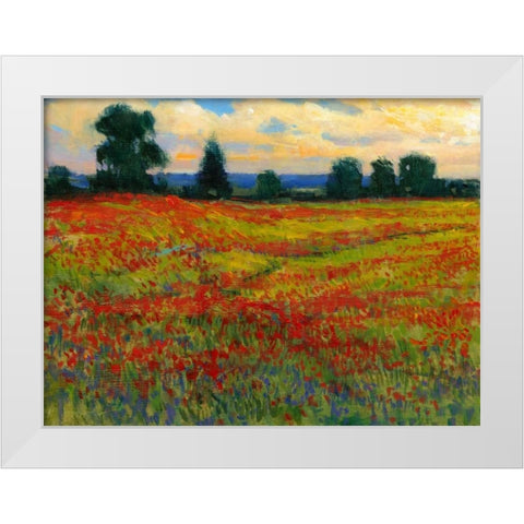 Red Field I White Modern Wood Framed Art Print by OToole, Tim