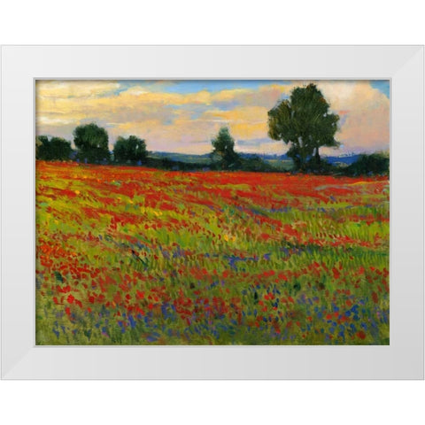 Red Field II White Modern Wood Framed Art Print by OToole, Tim