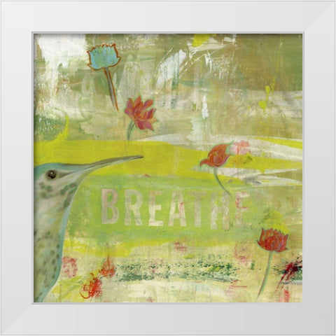 Breathe I White Modern Wood Framed Art Print by Fuchs, Jodi