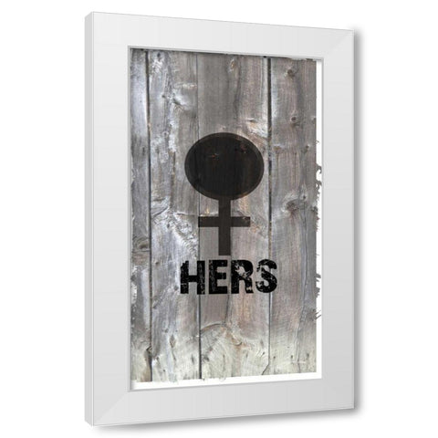 His-n-Hers I White Modern Wood Framed Art Print by James, Andrea