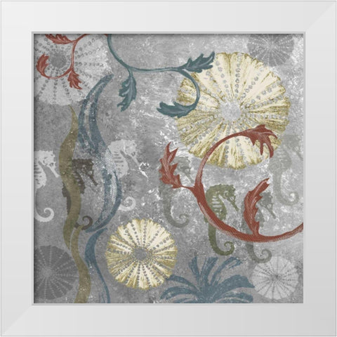 Seahorse Collage I White Modern Wood Framed Art Print by James, Andrea