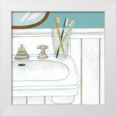 Classic Bath V White Modern Wood Framed Art Print by Zarris, Chariklia