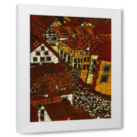 Red Roofs II White Modern Wood Framed Art Print by Davis, Andrea