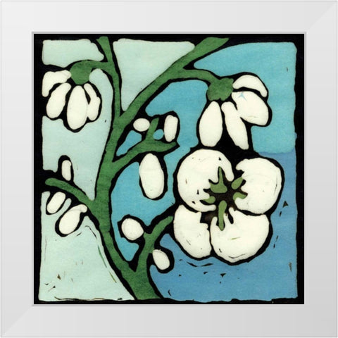 Teal Batik Botanical II White Modern Wood Framed Art Print by Davis, Andrea