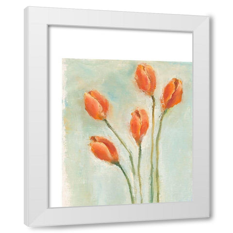 Painted Tulips I White Modern Wood Framed Art Print by Nichols, Liz