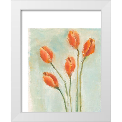 Painted Tulips I White Modern Wood Framed Art Print by Nichols, Liz
