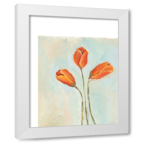 Painted Tulips II White Modern Wood Framed Art Print by Nichols, Liz