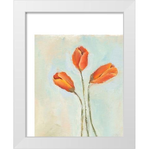Painted Tulips II White Modern Wood Framed Art Print by Nichols, Liz