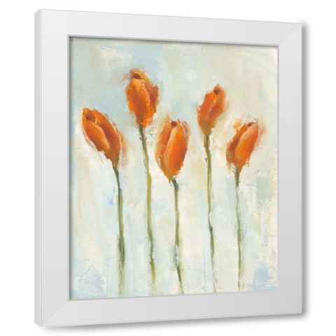 Painted Tulips III White Modern Wood Framed Art Print by Nichols, Liz