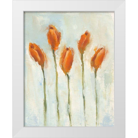 Painted Tulips III White Modern Wood Framed Art Print by Nichols, Liz
