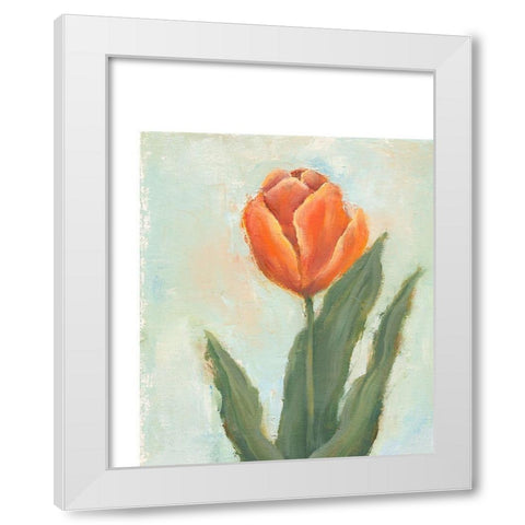 Painted Tulips IV White Modern Wood Framed Art Print by Nichols, Liz