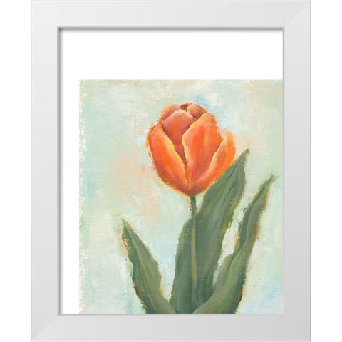 Painted Tulips IV White Modern Wood Framed Art Print by Nichols, Liz