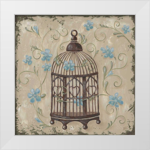 Decorative Bird Cage II White Modern Wood Framed Art Print by Reynolds, Jade
