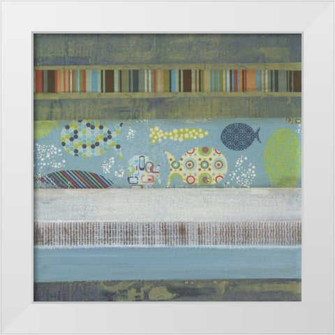Fantasy Fish II White Modern Wood Framed Art Print by Green-Aldridge, W.