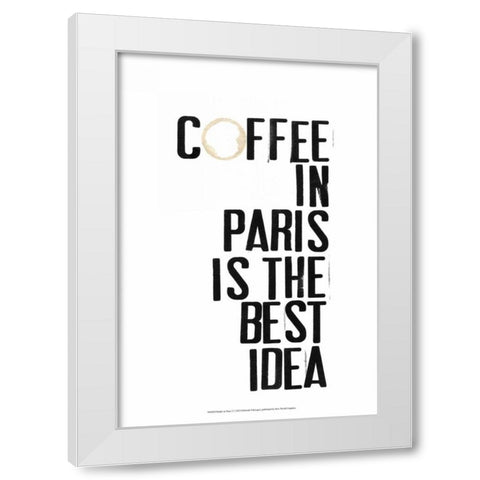 Drinks in Paris I White Modern Wood Framed Art Print by Velasquez, Deborah