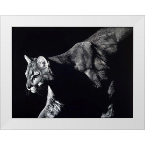 Prowler White Modern Wood Framed Art Print by Chapman, Julie T.