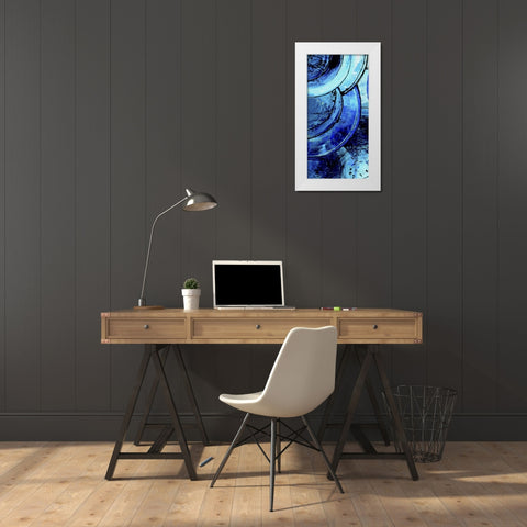 Blue Moons I White Modern Wood Framed Art Print by Ashley, Erin