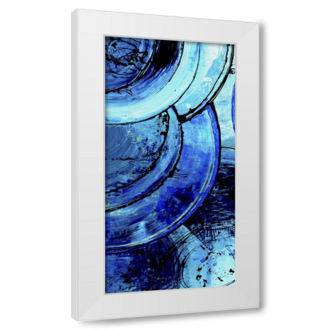 Blue Moons I White Modern Wood Framed Art Print by Ashley, Erin
