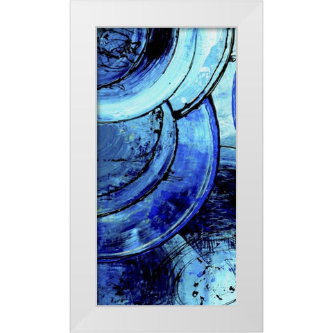 Blue Moons I White Modern Wood Framed Art Print by Ashley, Erin