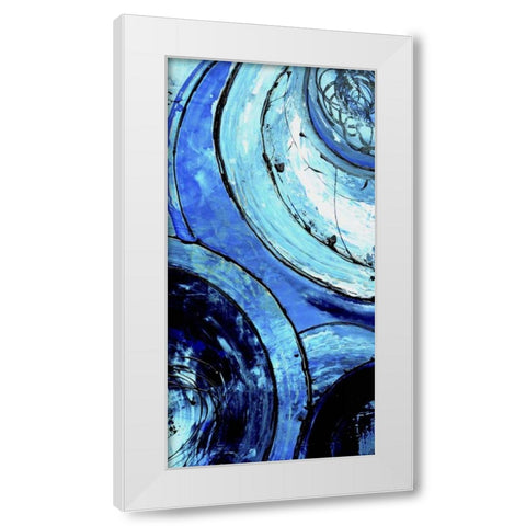 Blue Moons II White Modern Wood Framed Art Print by Ashley, Erin