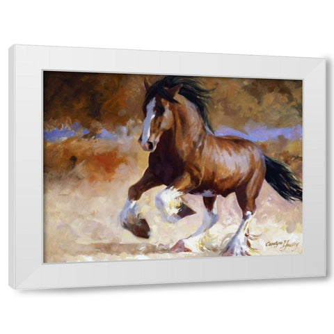Rumis Run White Modern Wood Framed Art Print by Hawley, Carolyne