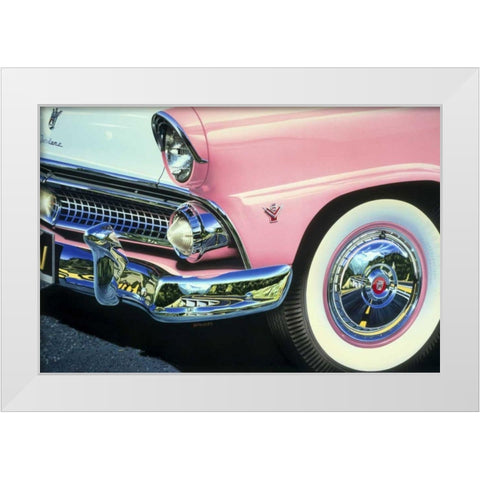 58 Ford Fairlaine White Modern Wood Framed Art Print by Reynolds, Graham