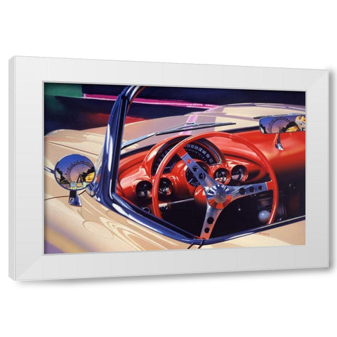 58 Corvette White Modern Wood Framed Art Print by Reynolds, Graham
