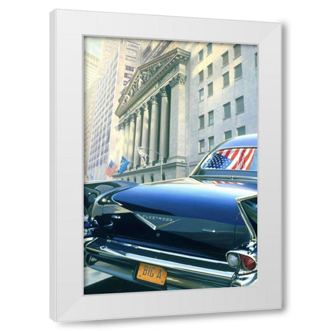 59 Cadillac Fleetwood Bougham White Modern Wood Framed Art Print by Reynolds, Graham