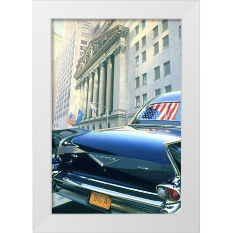 59 Cadillac Fleetwood Bougham White Modern Wood Framed Art Print by Reynolds, Graham