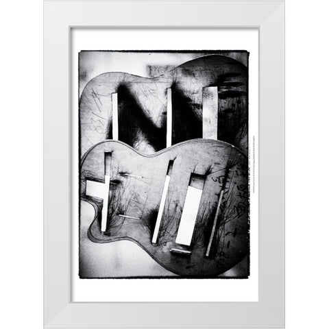 Guitar Factory IV White Modern Wood Framed Art Print by Ling, Tang
