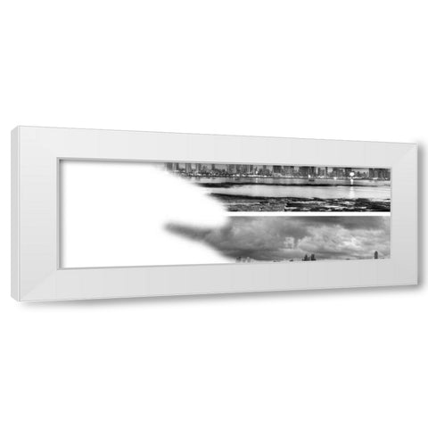 2-Up Skyscape City Panorama White Modern Wood Framed Art Print by Nalbandian, Nish