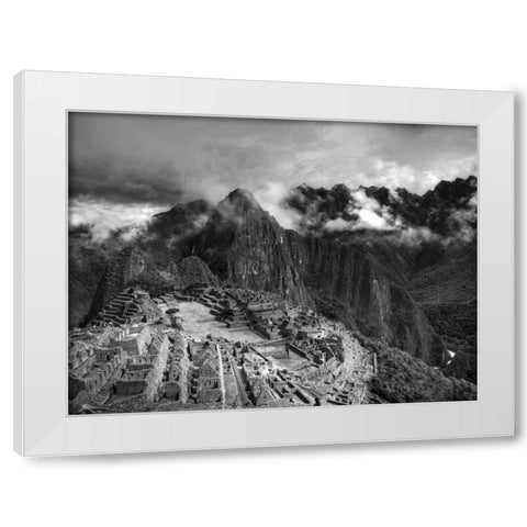 Machu Picchu White Modern Wood Framed Art Print by Nalbandian, Nish