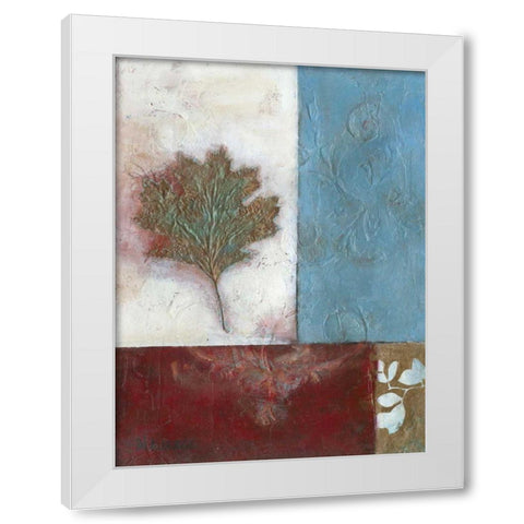 Painterly Leaf Collage II White Modern Wood Framed Art Print by Green-Aldridge, W.