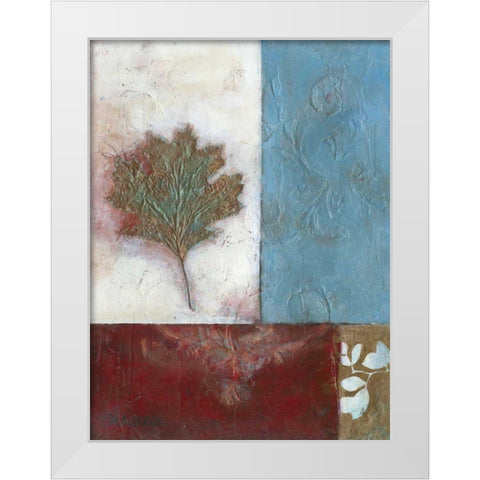 Painterly Leaf Collage II White Modern Wood Framed Art Print by Green-Aldridge, W.