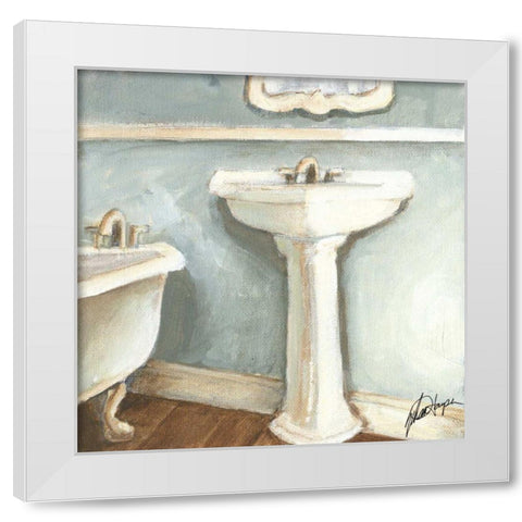 Porcelain Bath I White Modern Wood Framed Art Print by Harper, Ethan