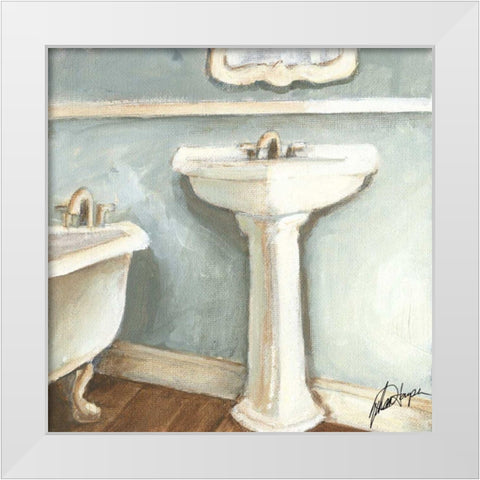 Porcelain Bath I White Modern Wood Framed Art Print by Harper, Ethan