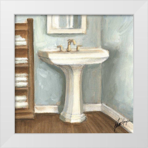 Porcelain Bath III White Modern Wood Framed Art Print by Harper, Ethan