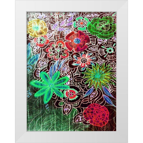 Flower Drift II White Modern Wood Framed Art Print by Harrington, Danielle