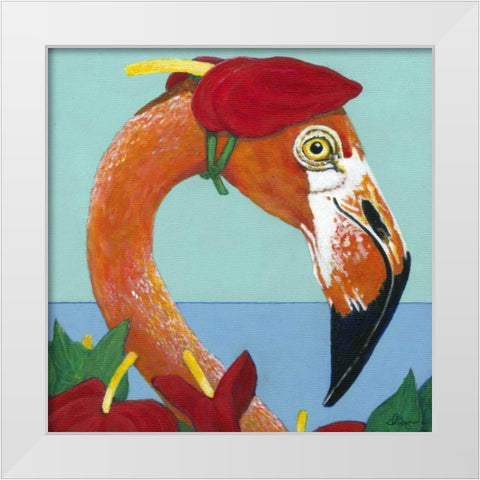 You Silly Bird - Norma White Modern Wood Framed Art Print by Roll, Dlynn